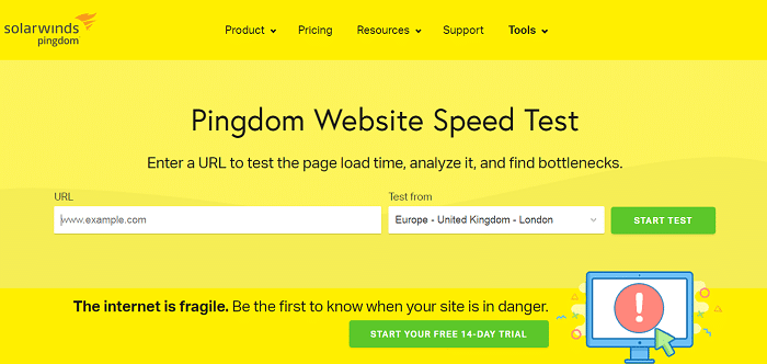 công cụ kiểm tra tốc độ website Pingdom
